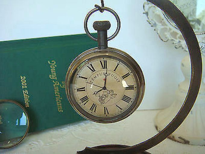Authentic Models ~ SC058 ~Victorian "Pocket" Watch *Aged Brass* 2" x 3" x .5"