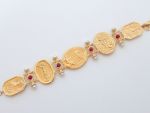 TAGLIAMONTE Designs (ORO-118) 18K Cameo Bracelet with *Rubies + Pearls* Reg.$4500