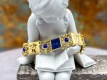 TAGLIAMONTE Designs (2351N) 925SS/YGP Lapis Cameo Necklace *Psyche,Amore*Reg.$425