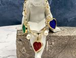 TAGLIAMONTE Designs (2025B) 9225SS/YGP Venetian Charm Cameo Bracelet *Hearts*Reg.$425