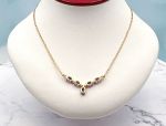 AD3530 ~ 14K Amethyst, Diamond *Chevron*V-Shape* Necklace *Reg.$1000