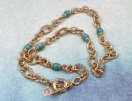 TAGLIAMONTE (2133N) 925SS/YGP Oval Link Necklace*Magnesite*Reg.$600