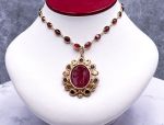 TAGLIAMONTE Designs (LDM7502) 14K Venetian Cameo Necklace*Garnets, Citrines*Cupid*Choice of Gem Chain*Reg.$3500