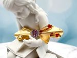 TAGLIAMONTE Designs (LD1087) 14K Gold Bow Pin*Amethyst*Diamonds*Reg.$1500