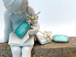 TAGLIAMONTE Designs (1120) 925SS/ 18K Cameo Earrings *Amazonite*Reg.$245