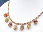 TAGLIAMONTE Designs (LD3511)14K Gemstone Charm Necklace*Reg.$1850