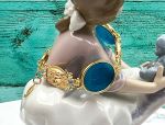 TAGLIAMONTE Designs (1688) 925SS/YGP Venetian Cameo Bracelet w/ *Blue Topaz*Cupid, Medusa*Reg.$450