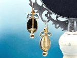 TAGLIAMONTE (2090E) 925SS/YGP Venetian Earrings*Bl.Topaz,Pearl*Reg.$280