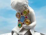 TAGLIAMONTE Designs (LDM2501) 14K Venetian Cameo Pendant with Rubies*Apollo/Cupid*Reg.$1500