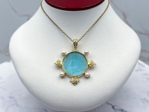 TAGLIAMONTE Designs (2330P) 925SS/YGP Venetian Cameo Pendant*Arethusa*Reg.$360