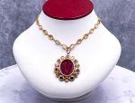 TAGLIAMONTE Designs (LDM7502) 14K Venetian Cameo Necklace*Garnets, Citrines*Cupid*Choice of Gem Chain*Reg.$3500