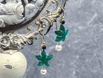 TAGLIAMONTE Designs (SH563-Teal) 925SS/YGP Venetian Cameo Earrings *Sea Life Collection*Reg.$225