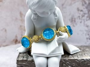 TAGLIAMONTE Designs (SH513B) 925SS/YGP Venetian Cameo Bracelet*Luna*Reg.$600