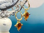 TAGLIAMONTE Designs (2052E) 925SS/YGP Venetian Cameo Charm Earrings*Reg.$180