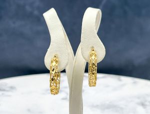 TAGLIAMONTE's Designs (LD3520) 14K Gold Fancy Hoop Earrings *Reg.$350