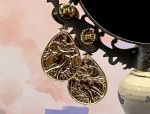 TAGLIAMONTE Designs (RS0290) 925SS/YGP Cameo Earrings *Medusa, Terpsichore*Reg.$250