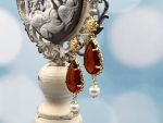 TAGLIAMONTE Designs (TAG104E) 925SS/YGP Venetian Cameo Earrings *Cupid*Reg.$280