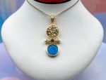 TAGLIAMONTE Designs (2106P) 925SS/YGP Magnesite Cameo Pendant *Athena*Reg.$240