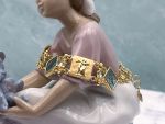 TAGLIAMONTE Designs (2357B) 925/YGP Venetian Cameo Bracelet*Aquamarine*Psyche, Amore*Reg.$400