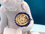 TAGLIAMONTE Designs (2151R) 925SS/YGP Cameo Ring*Lapis*Aurora Chariot*Size 8*Reg.$170