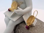 TAGLIAMONTE Designs (ORO-106) 18K Cameo Earrings w/ Rubies*Aphrodite/Cupid*Reg.$1470