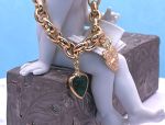 TAGLIAMONTE Designs (SH447B) 925SS/YGP Double Cameo Charm Bracelet *Hearts* Reg.$475
