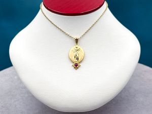 TAGLIAMONTE Designs (SH892) 14K Cameo Pendant*Ruby*Euterpe*Reg.$750