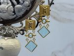 TAGLIAMONTE Designs (2357B) 925/YGP Venetian Cameo Bracelet*Aquamarine*Psyche, Amore*Reg.$400
