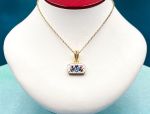 TAGLIAMONTE Designs (2159P) 925SS/YGP Micromosaic Pendant*Miosotis*Reg.$250