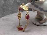 TAGLIAMONTE Designs (Q21118-Pink) 925SS/YGP Venetian Cameo Bracelet *Reg.$350