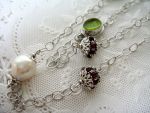 TAGLIAMONTE (#647)  925SS Faceted Garnet /Venetian Cameo Station Necklace