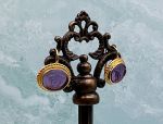 TAGLIAMONTE Designs (2119E) 925SS/YGP Venetian Cameo Earrings *Medusa*Reg.$250