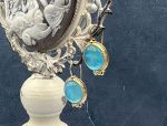 TAGLIAMONTE Designs (SH826-Blue) 925SS/YGP Venetian Cameo Earrings *Busy Bee*Reg.$170