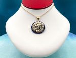 TAGLIAMONTE Designs (2096P) 925SS/YGP Cameo Pendant*Lapis*Medusa*Reg.$180