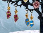 TAGLIAMONTE Designs (1334-1337) 925SS / YGP Venetian Cameo Earrings*Sea Life Collection* Reg.$160