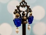 TAGLIAMONTE Designs (Q19055) 925SS/YGP Venetian Cameo Earrings *Medusa*Reg.$280