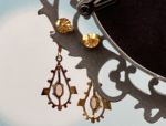 (LD3542E) 14K Victorian Style Reproduction Natural Opal Earrings*Reg.$450