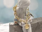 TAGLIAMONTE Designs (SH309B-Blue) 925SS/YGP Venetian Intaglio Charm Bracelet *Androcle,Lion*Reg.$350