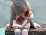 TAGLIAMONTE Designs (2119E) 925SS/YGP Venetian Cameo Earrings *Medusa*Reg.$250