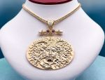 TAGLIAMONTE Designs (1609) 925SS/YGP Cameo Statement Necklace *Medusa*Reg.$900