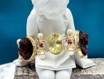 TAGLIAMONTE Design(PN2723B) 925SS/YGP Venetian Cameo Bracelet *Lemon Qtz*Reg.$500