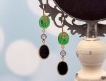 TAGLIAMONTE Designs (PN2833E) 925SS/YGP Double Drop Cameo Earrings *Reg.$280