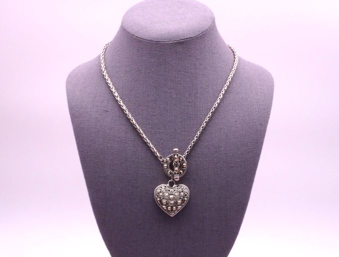 SAMUEL B *BJC* (1081) 925 SS + 18K Heart Necklace