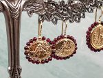 TAGLIAMONTE Designs (2061E,2062E) 925SS/YGP Cameo Earrings*Garnet*Choice*Reg.$230