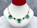 TAGLIAMONTE Designs (SH149N-Teal) 925SS/YGP Venetian Cameo Necklace*Lapis*Medusa*Reg.$625