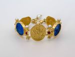 TAGLIAMONTE Designs (ORO-120) 18K Venetian Cameo Bracelet with *Rubies + Pearls* Reg.$4500