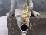 TAGLIAMONTE Designs (2209E) 925SS/YGP Onyx Cameo Earrings *Roman Coin, Mercury*Reg.$280