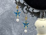 TAGLIAMONTE Designs (SH563-Blue) 925SS/YGP Venetian Cameo Earrings *Sea Life Collection*Reg.$225