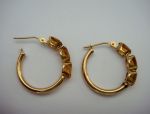 14K Yellow Gold Citrine Hoop Earrings (2802)*Reg.$180