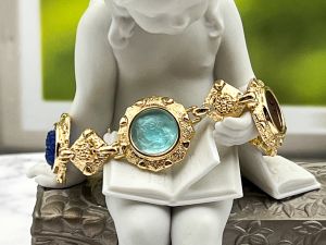 TAGLIAMONTE (LDM1509) 925SS/YGP, 14K Accents Venetian Cameo Bracelet*Reg.$550